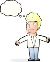 cartoon confused man with thought bubble png