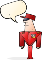 cartone animato guardia con discorso bolla png