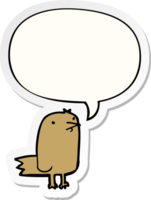 cartoon bird and speech bubble sticker png