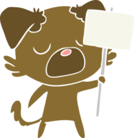 cão de desenho animado de estilo de cor plana png