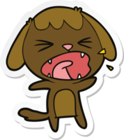 sticker of a cute cartoon dog barking png