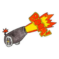 textured cartoon cannon shooting png