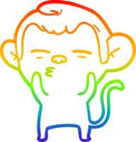 desenho de linha de gradiente de arco-íris desenho de macaco suspeito png
