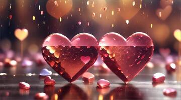 AI generated Video for the background on the festival of love and Valentines Day, heart shape