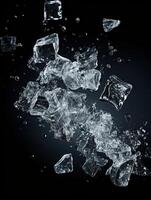 ai generado cubos de hielo fondo,cubitos de hielo textura, cubitos de hielo papel pintado, hielo ayuda a sensación refrescado y frio agua desde el cubos de hielo ayuda el agua actualizar tu vida y sensación bueno.hielo bebidas foto