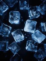 AI generated icecubes background,icecubes texture,icecubes wallpaper,ice helps to feel refreshed and cool water from the icecubes helps the water refresh your life and feel good.ice drinks photo