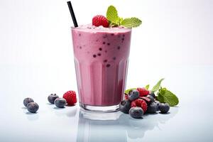 AI generated berry milkshake close up photo