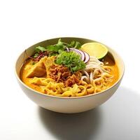 AI generated Khao soi soup closeup photo