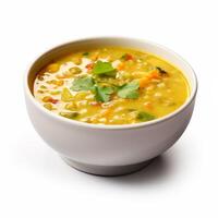 AI generated Mulligatawny Soup closeup photo