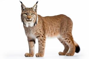 AI generated lynx isolated on white background photo