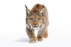 AI generated lynx isolated on white background photo