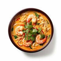 AI generated laksa soup closeup photo