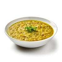 AI generated split pea soup closeup photo