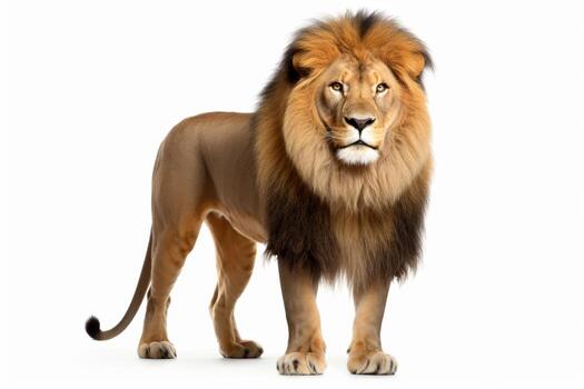 AI generated Lion isolated on a plain background photo