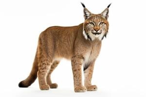 AI generated lynx isolated on white background photo