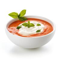 AI generated tomato soup closeup photo