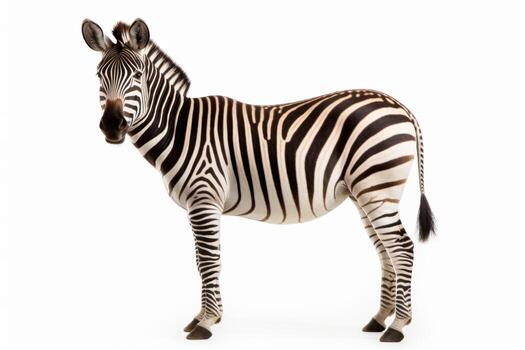 AI generated zebra isolated on white background photo