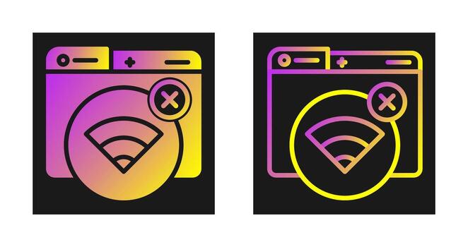 conexión error vector icono