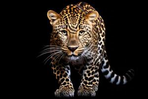 AI generated leopard isolated on plain background photo