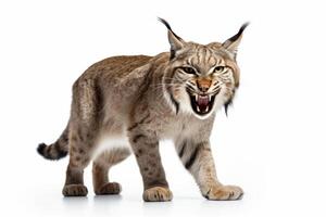 AI generated lynx isolated on white background photo