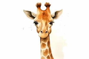 AI generated Giraffe isolated on white background photo