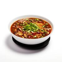 AI generated Hot and sour soup closeup photo