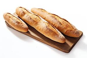 AI generated French bread close up photo