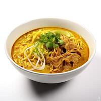 AI generated Khao soi soup closeup photo