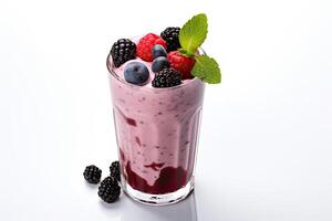 AI generated berry milkshake close up photo