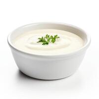 AI generated bisque soup closeup isolated on white background photo