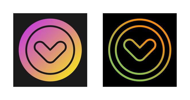 ángulo abajo vector icono