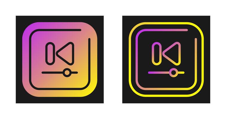 Video Previous Track Square Vector Icon
