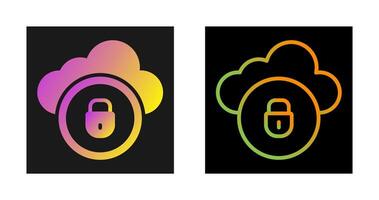 icono de vector de seguridad en la nube