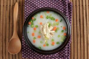 Korean Chicken Rice Porridge or Dakjuk photo