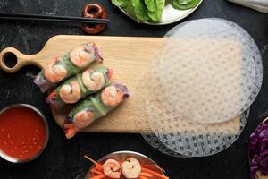 Vietnam Shrimp Prawn Spring Roll Salad photo