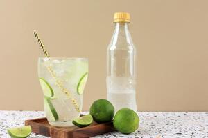 Cold Lime Soda in the Glass photo