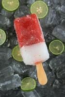 Red and White Popsicle, Strawberry Lime Popsicle photo