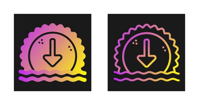 icono de vector de puesta de sol