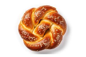 AI generated pretzel bread closeup photo