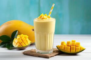 AI generated Mango milkshake clipart photo