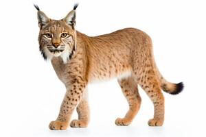 AI generated lynx isolated on white background photo