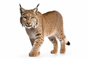 AI generated lynx isolated on white background photo