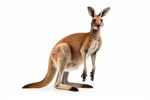 AI generated Kangaroo isolated on white background clipart photo