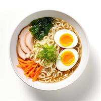 AI generated Ramen soup closeup photo