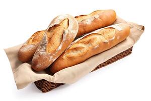 AI generated French bread close up photo