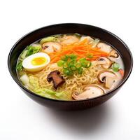 ai generado ramen sopa de cerca foto