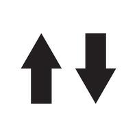 Up and Down Bookmark Arrow Icons, Symbols of moving up and down, downloading icon, isolated on white background. vector