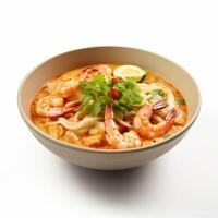 AI generated laksa soup closeup photo