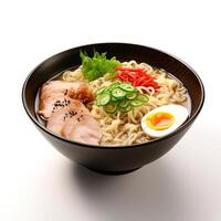 ai generado ramen sopa de cerca foto