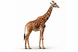 AI generated Giraffe isolated on white background photo